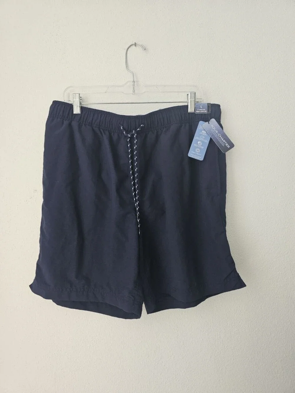 Roundtree & Yorke Aqua-Charter Men’s Swim Trunks – Navy Blue, Size L